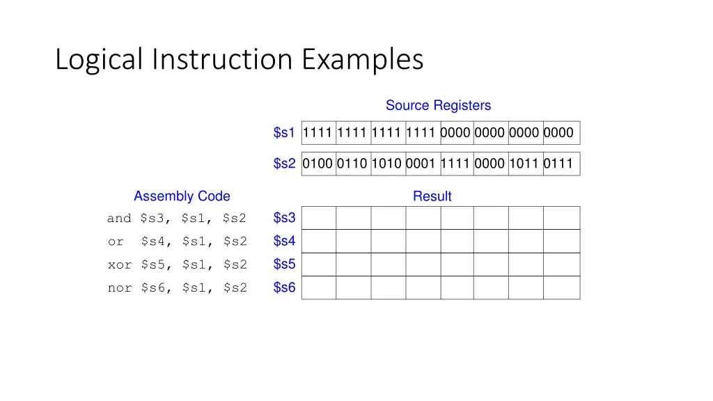 logical instruction examples