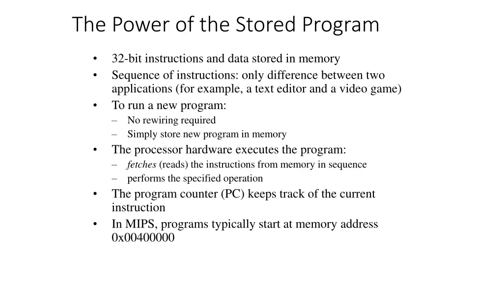 the power of the stored program