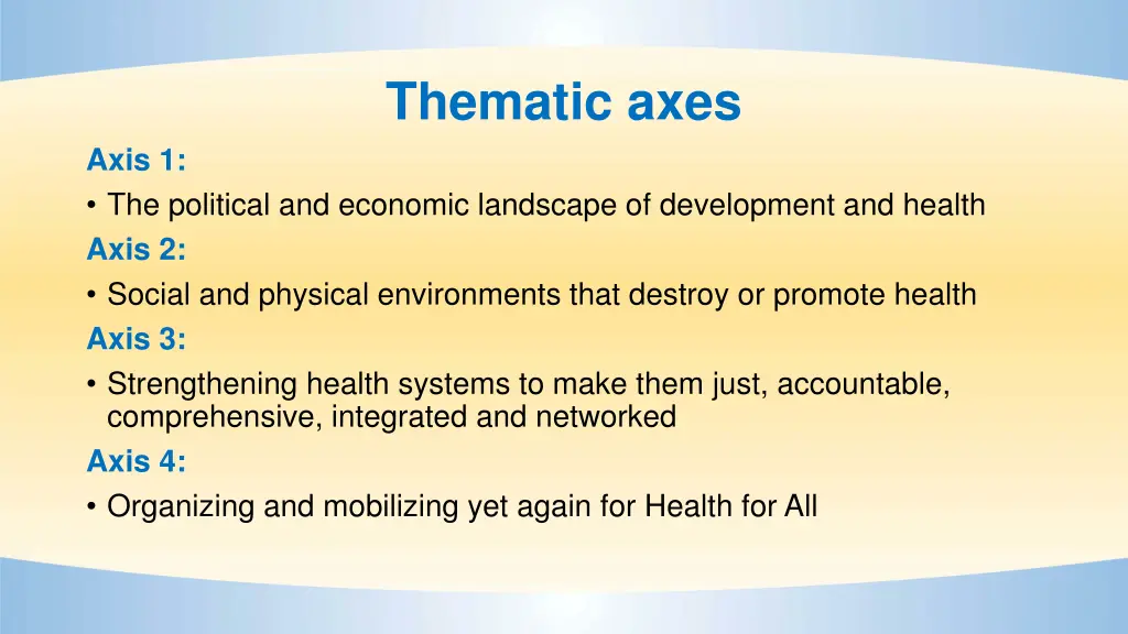 thematic axes