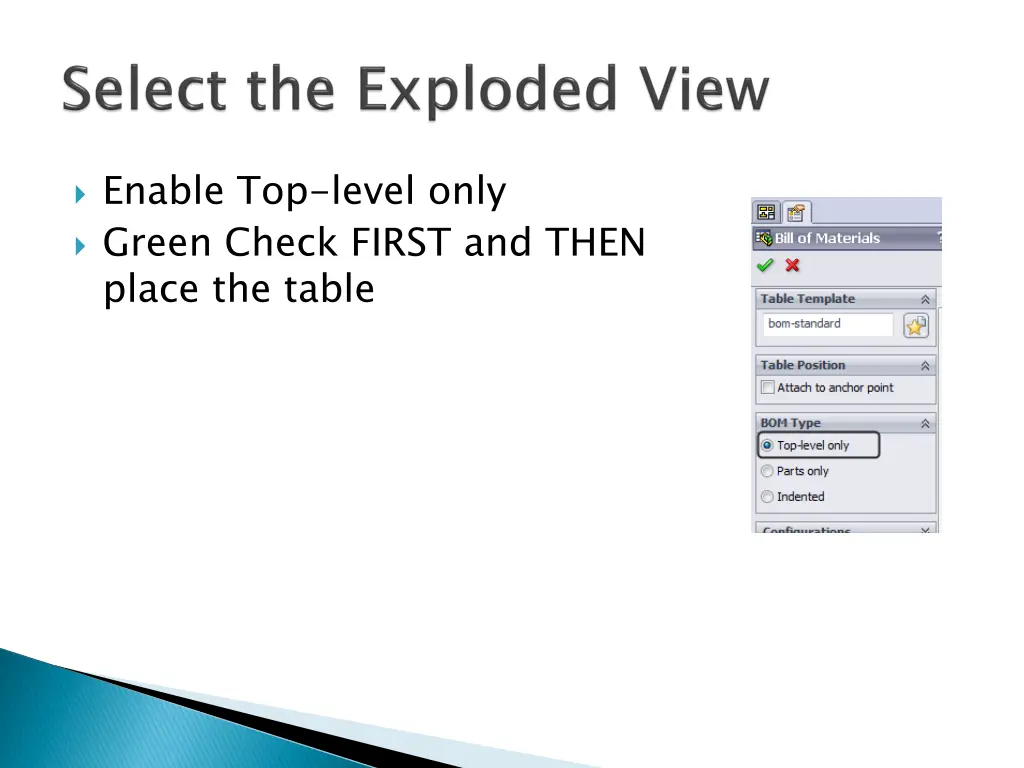 enable top level only green check first and then