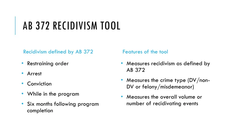 ab 372 recidivism tool