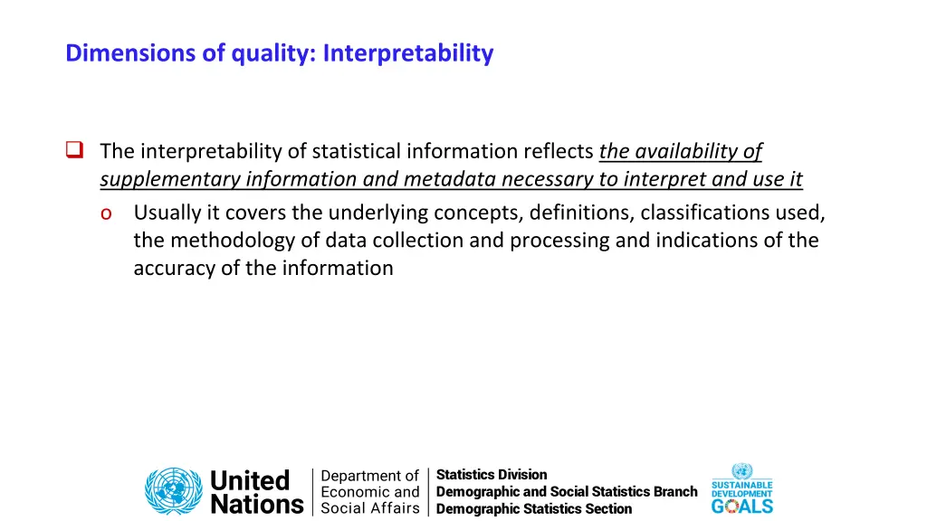 dimensions of quality interpretability