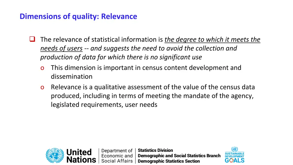 dimensions of quality relevance