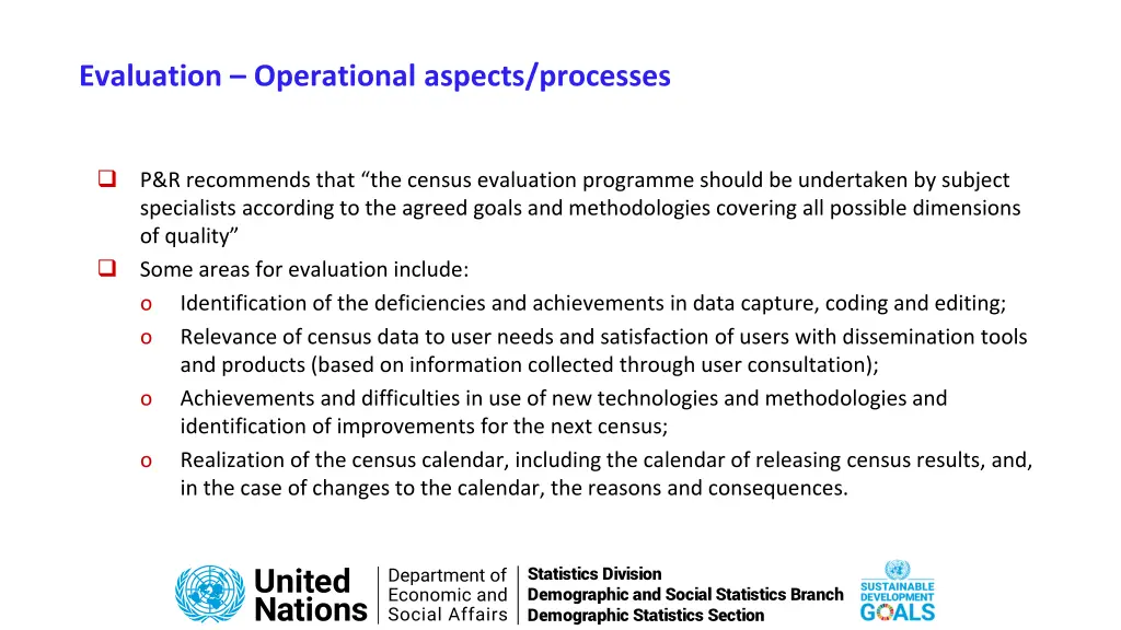 evaluation operational aspects processes 1