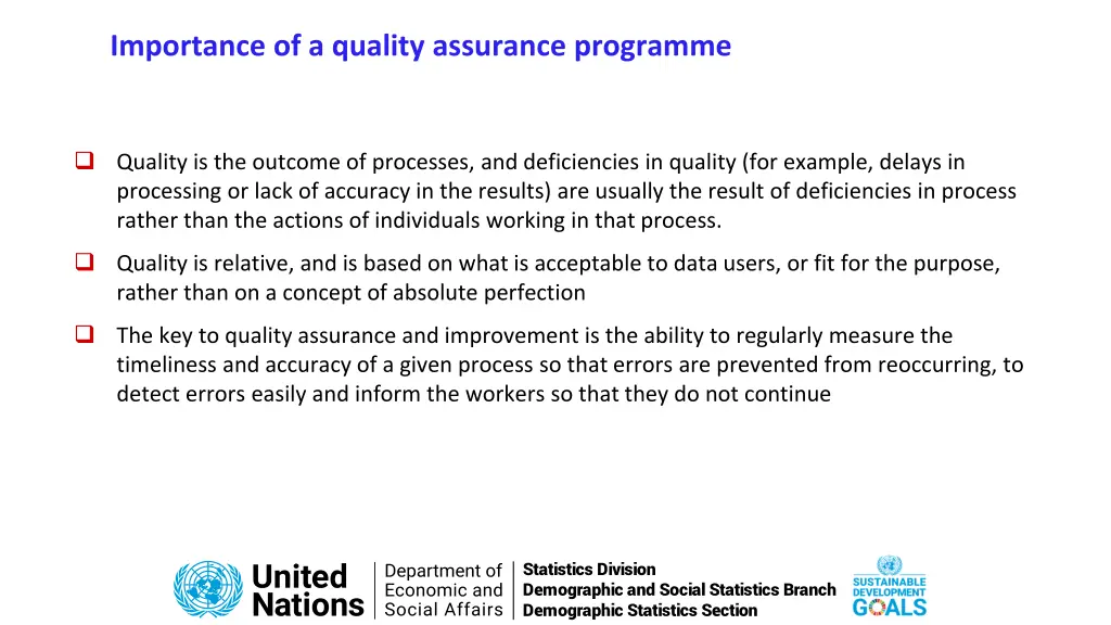 importance of a quality assurance programme 1