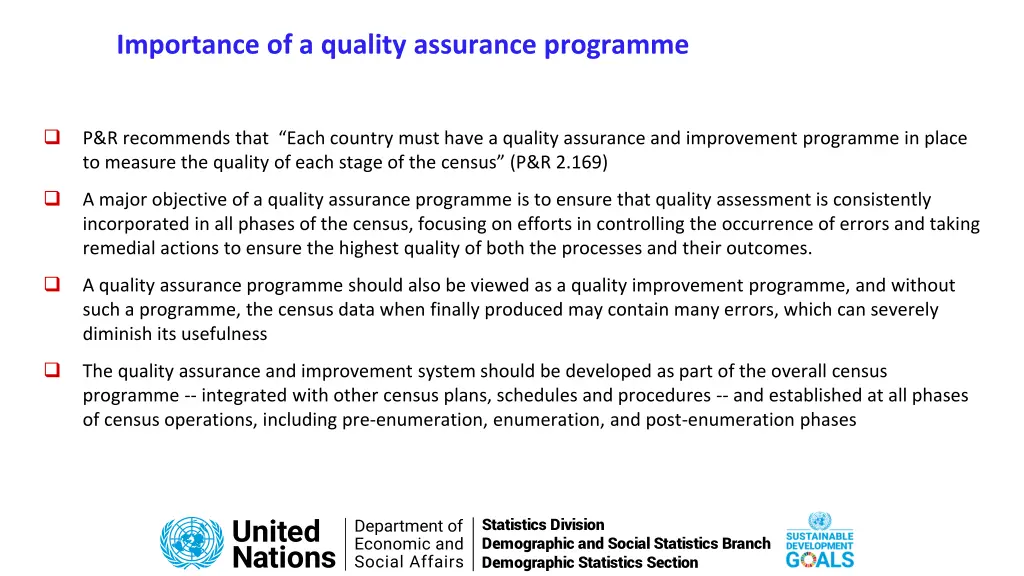 importance of a quality assurance programme