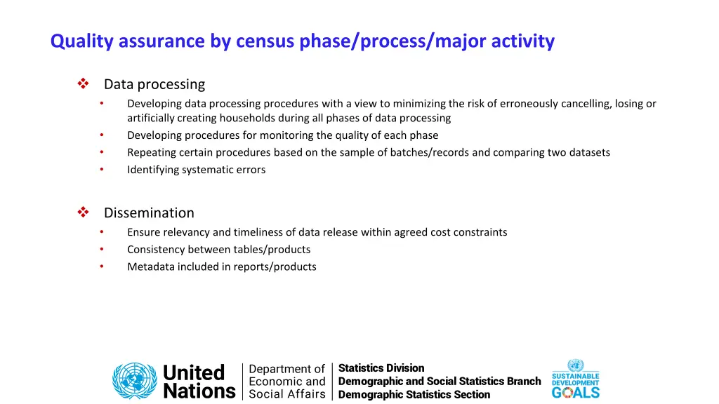 quality assurance by census phase process major 1