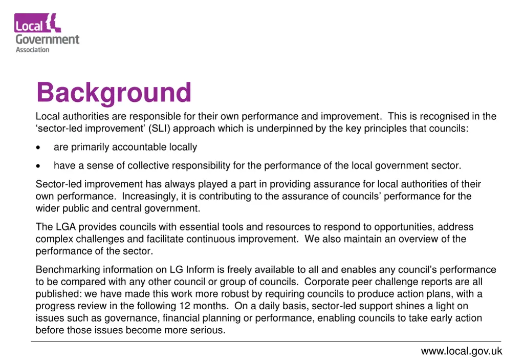 background local authorities are responsible