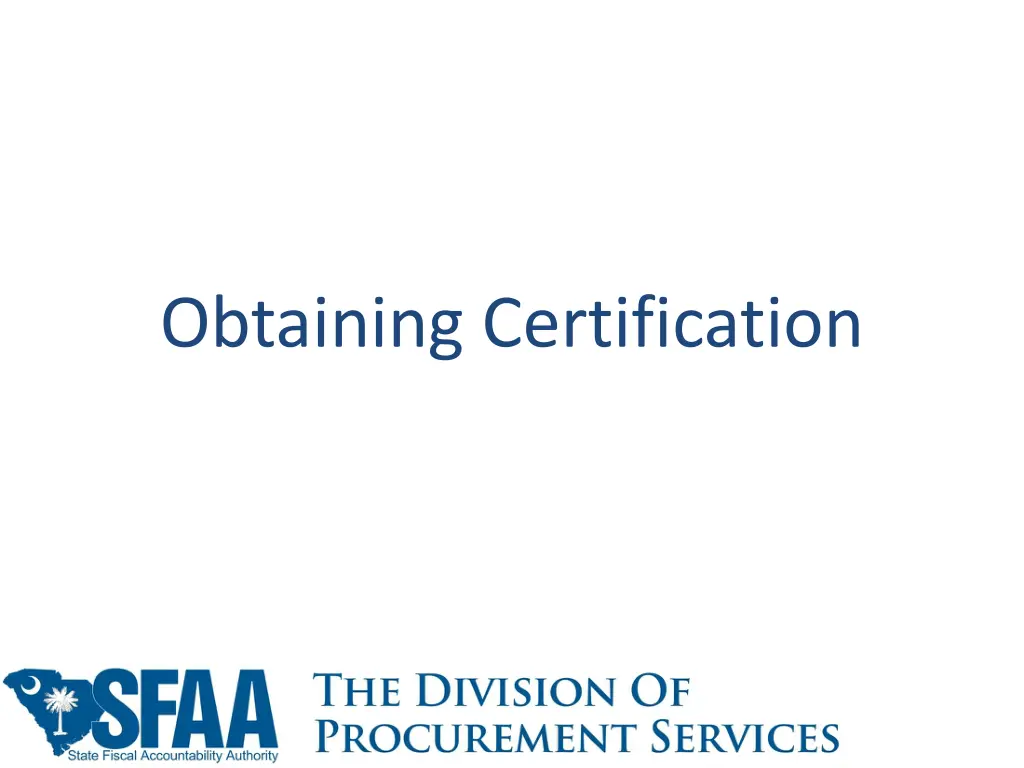 obtaining certification