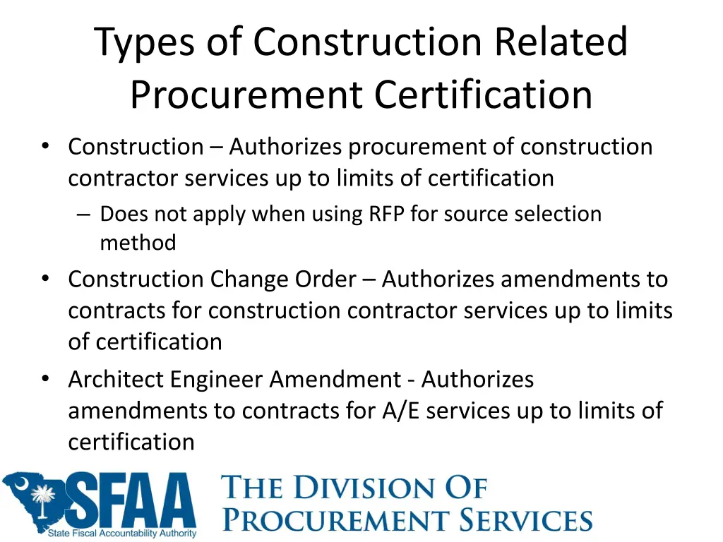 types of construction related procurement