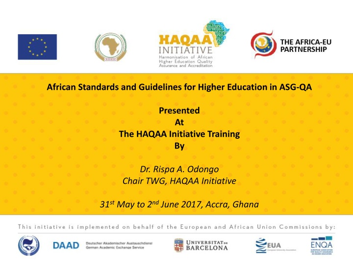 african standards and guidelines for higher