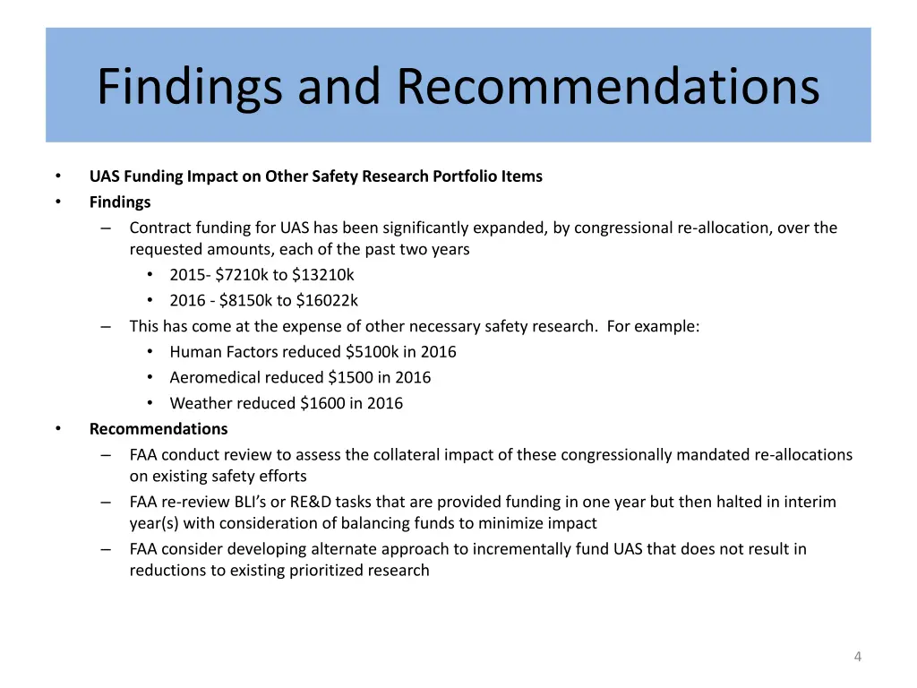 findings and recommendations 1