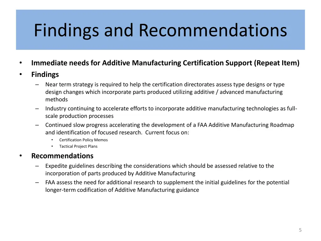 findings and recommendations 2