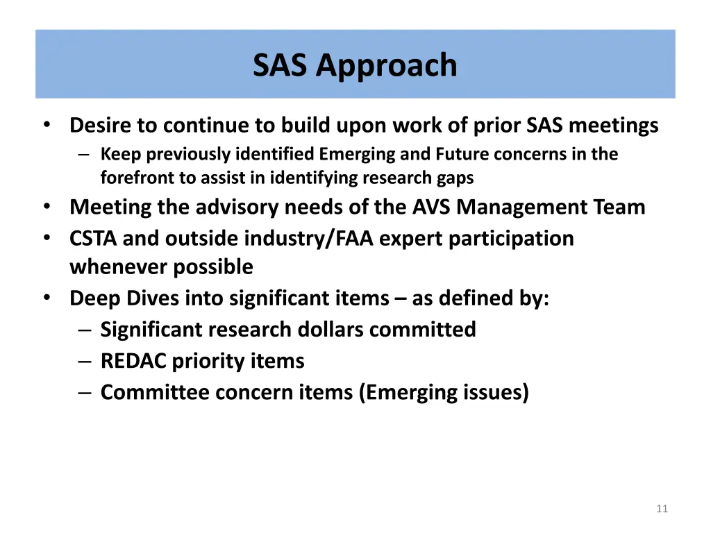 sas approach