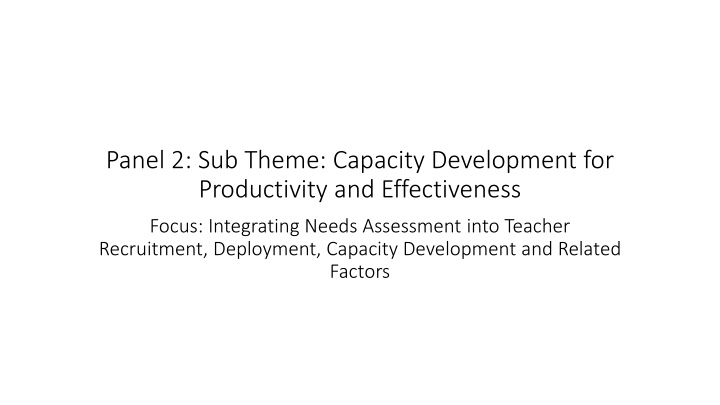 panel 2 sub theme capacity development