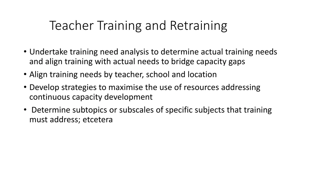 teacher training and retraining