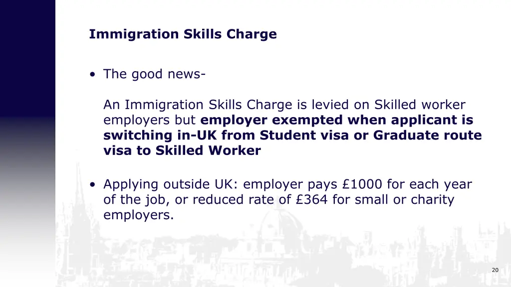 immigration skills charge