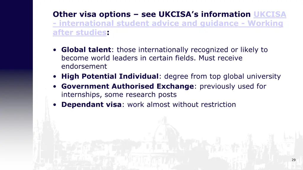 other visa options see ukcisa s information