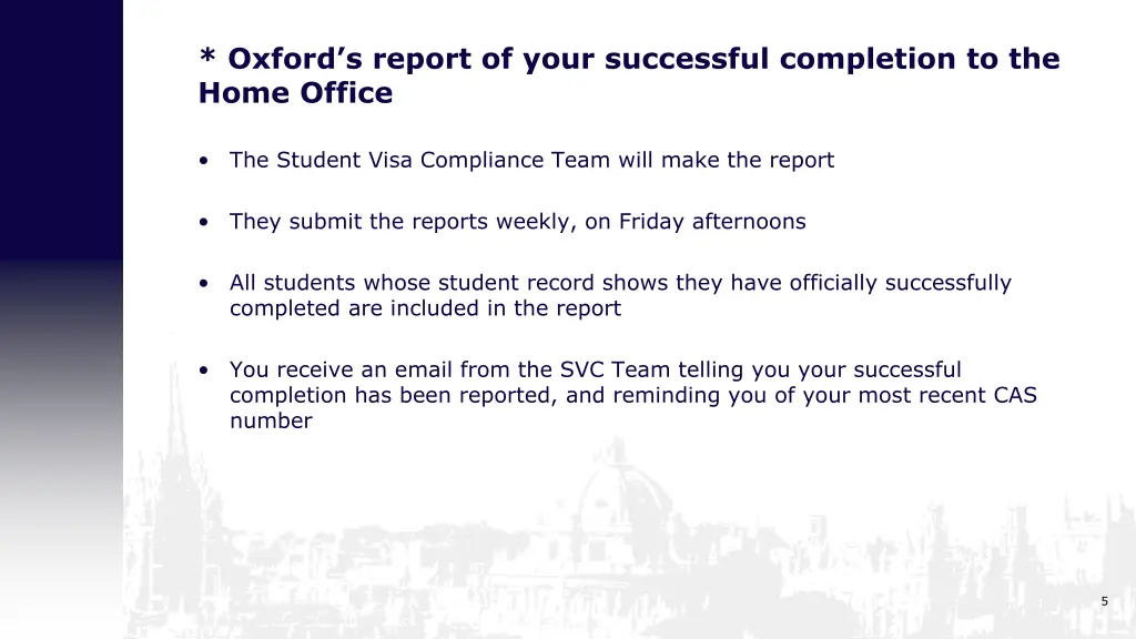 oxford s report of your successful completion