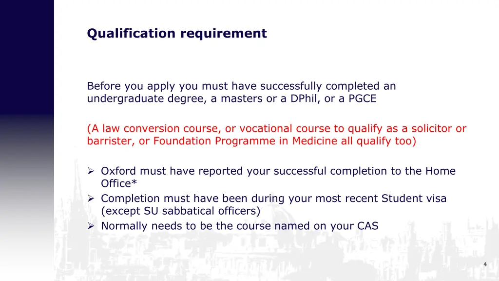 qualification requirement