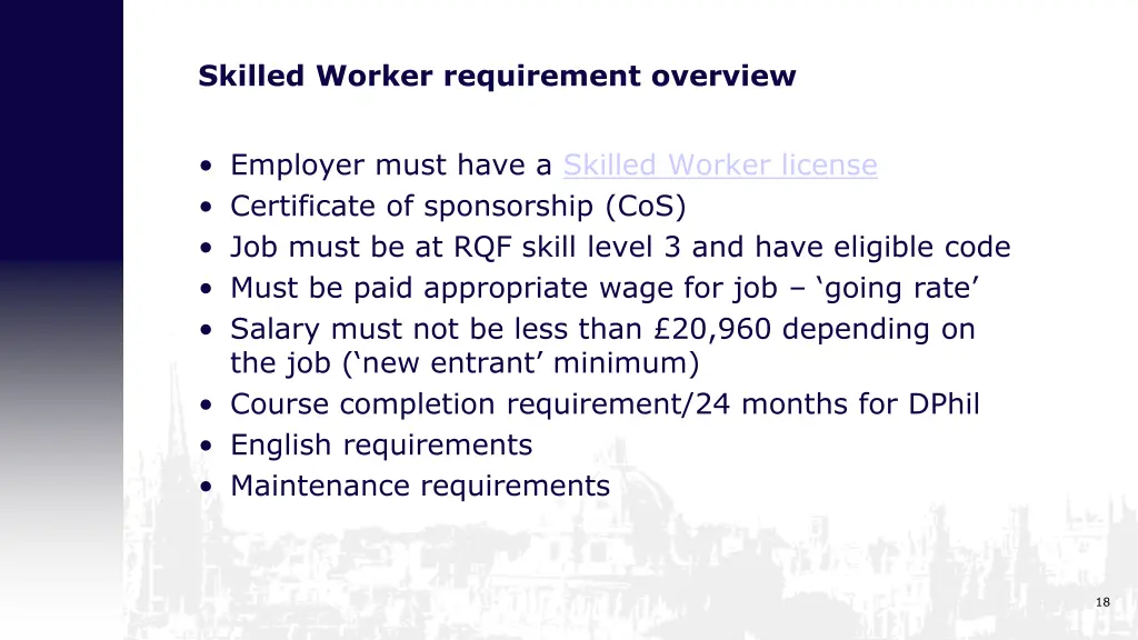 skilled worker requirement overview
