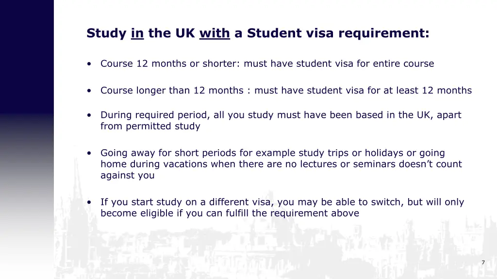 study in the uk with a student visa requirement