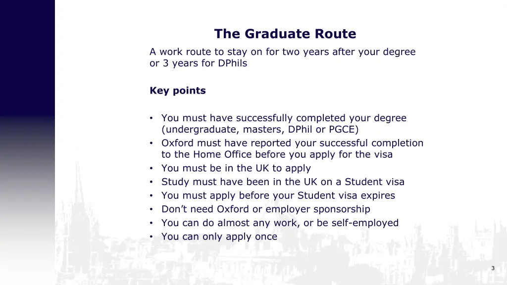 the graduate route a work route to stay