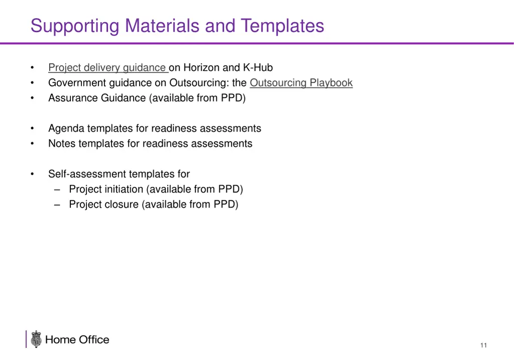 supporting materials and templates