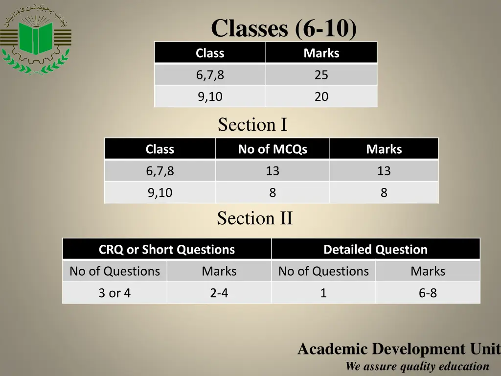 classes 6 10 class