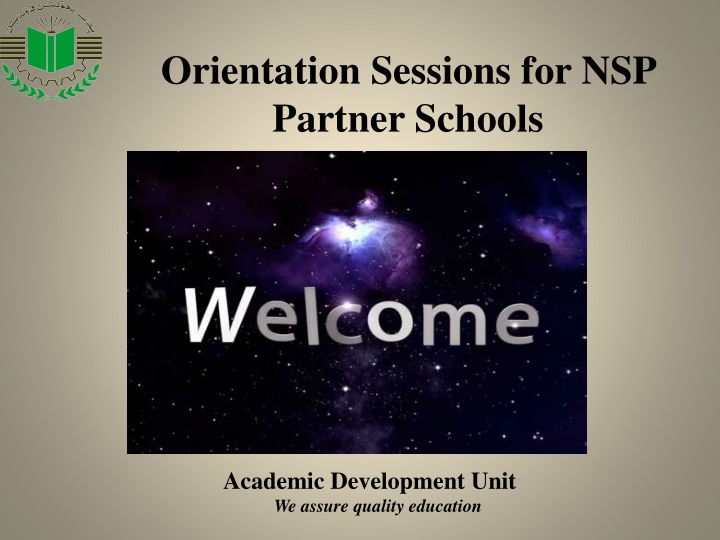 orientation sessions for nsp partner schools