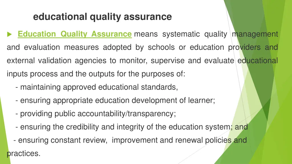 educational quality assurance