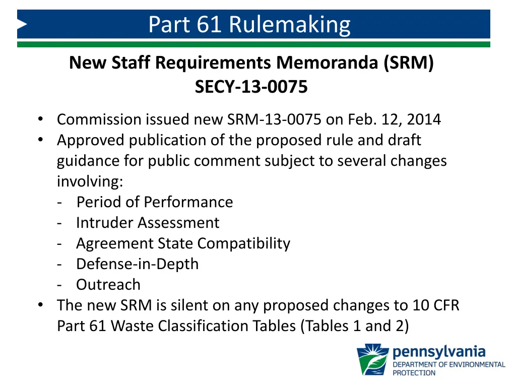 part 61 rulemaking 1