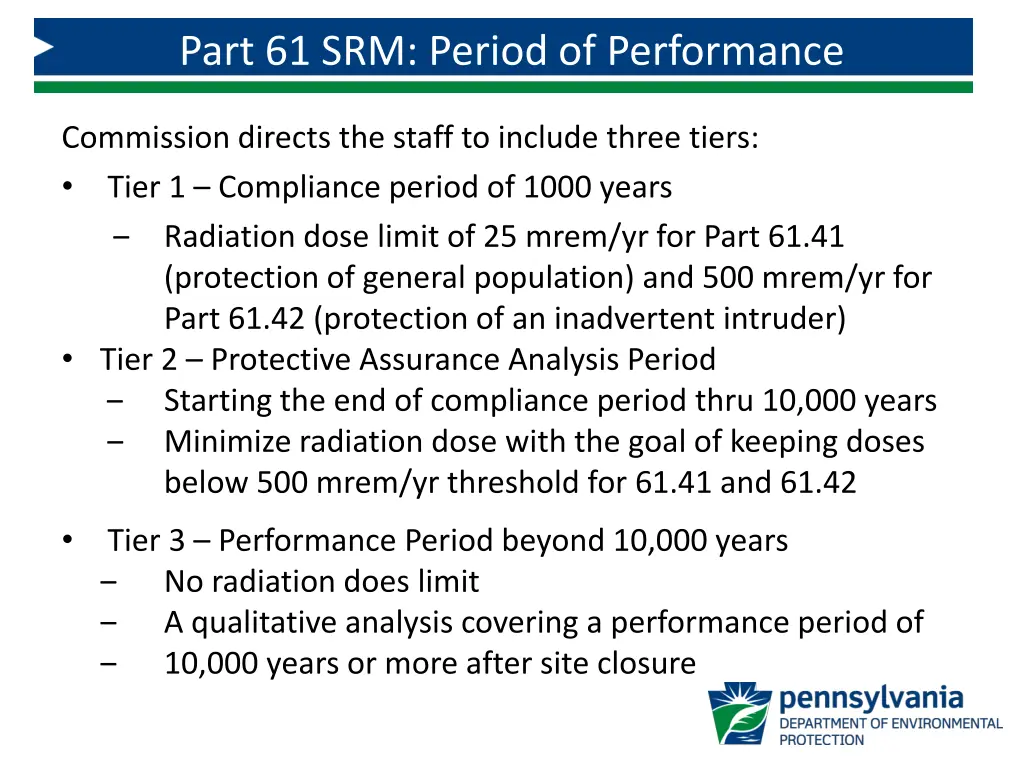 part 61 srm period of performance