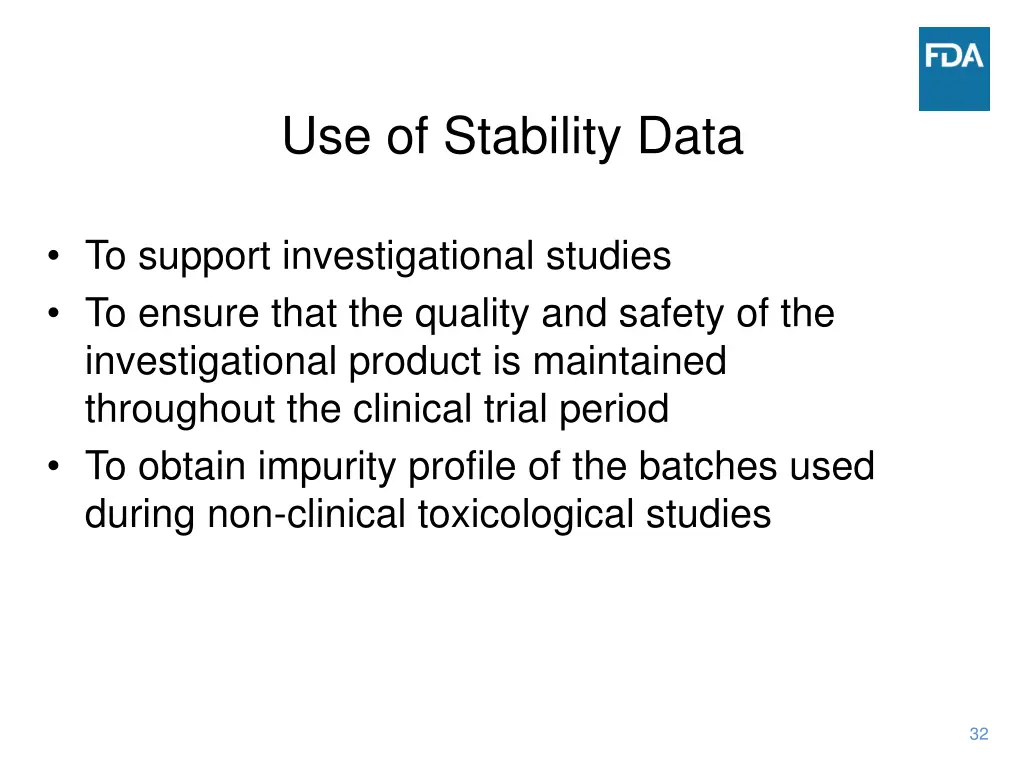 use of stability data