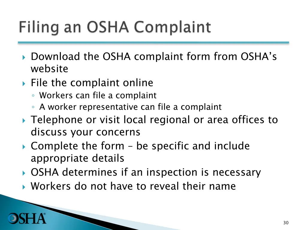 download the osha complaint form from osha