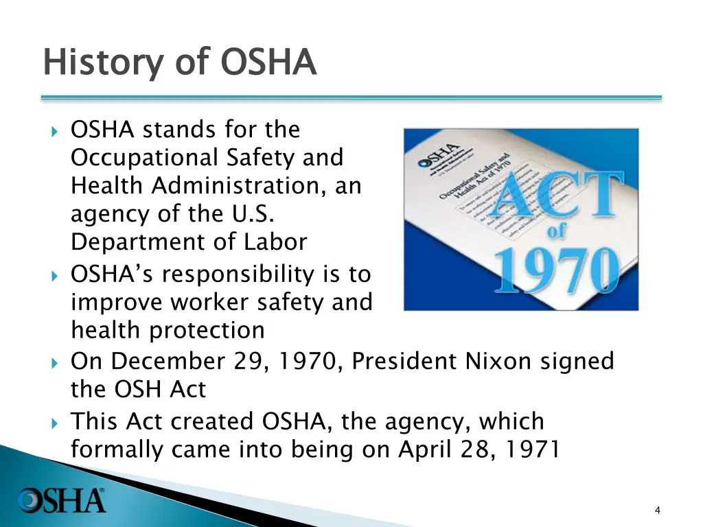 history of osha