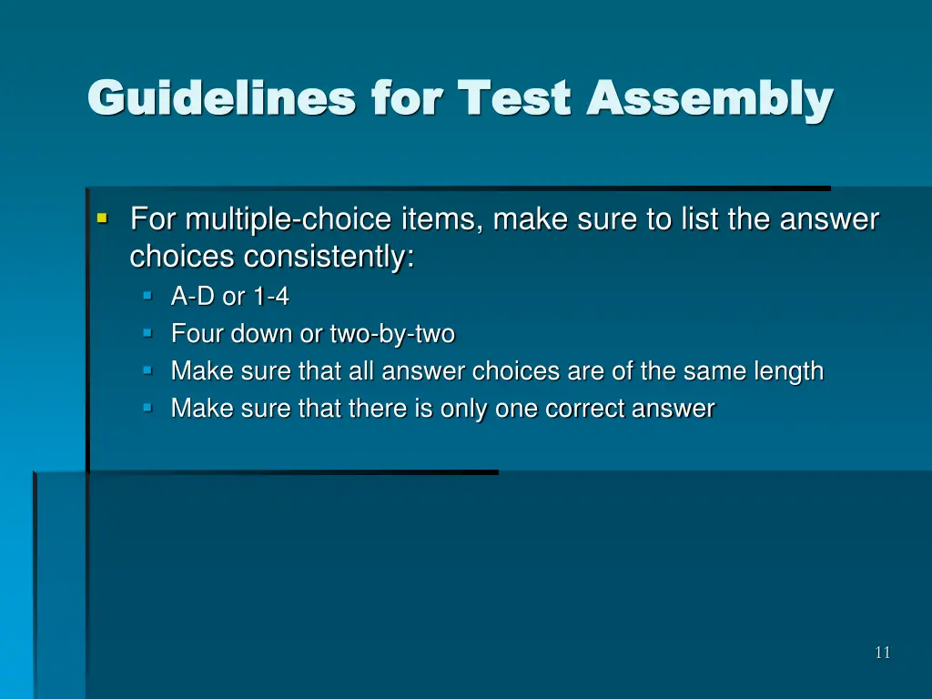 guidelines for test assembly guidelines for test 1