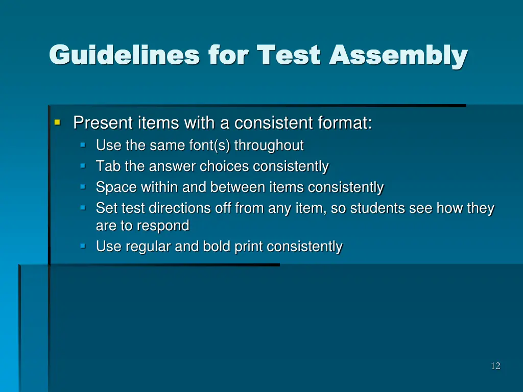 guidelines for test assembly guidelines for test 2