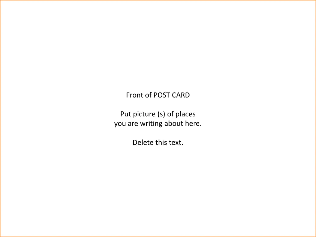 front of post card