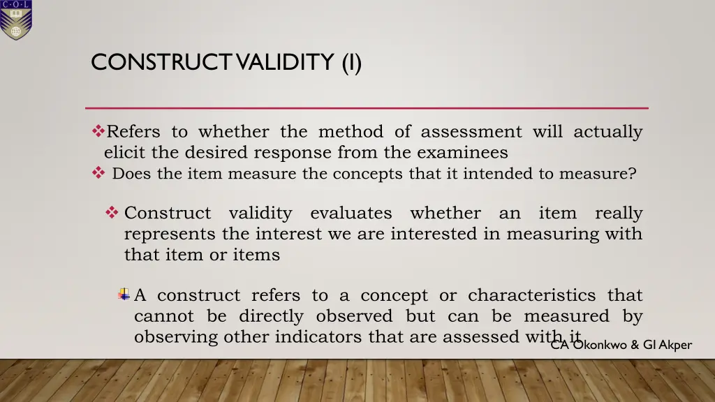 construct validity i