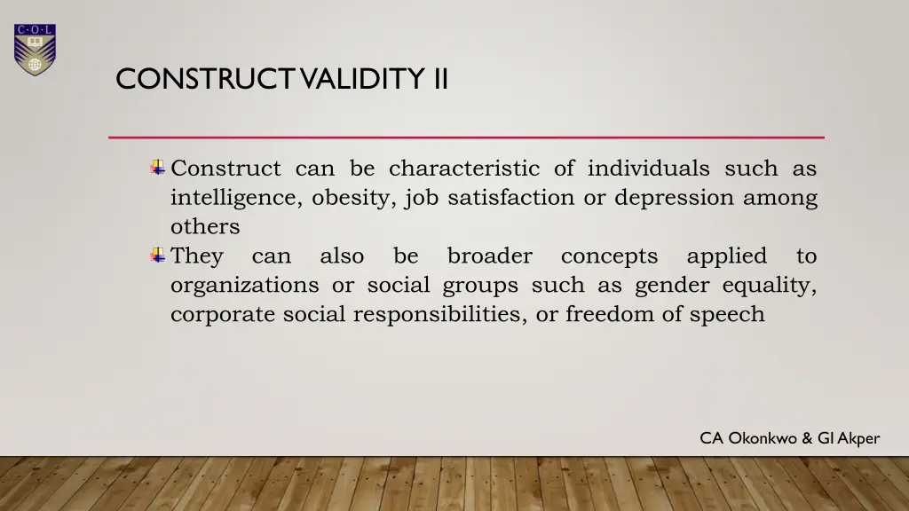 construct validity ii