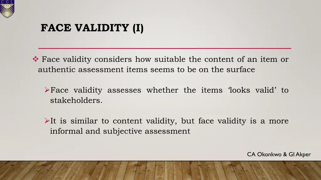 face validity i