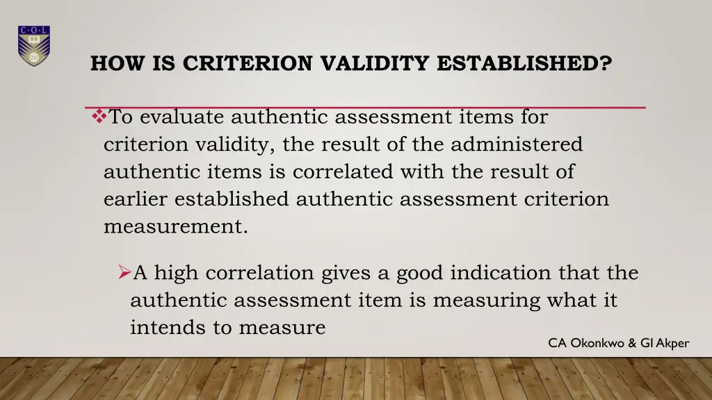 how is criterion validity established