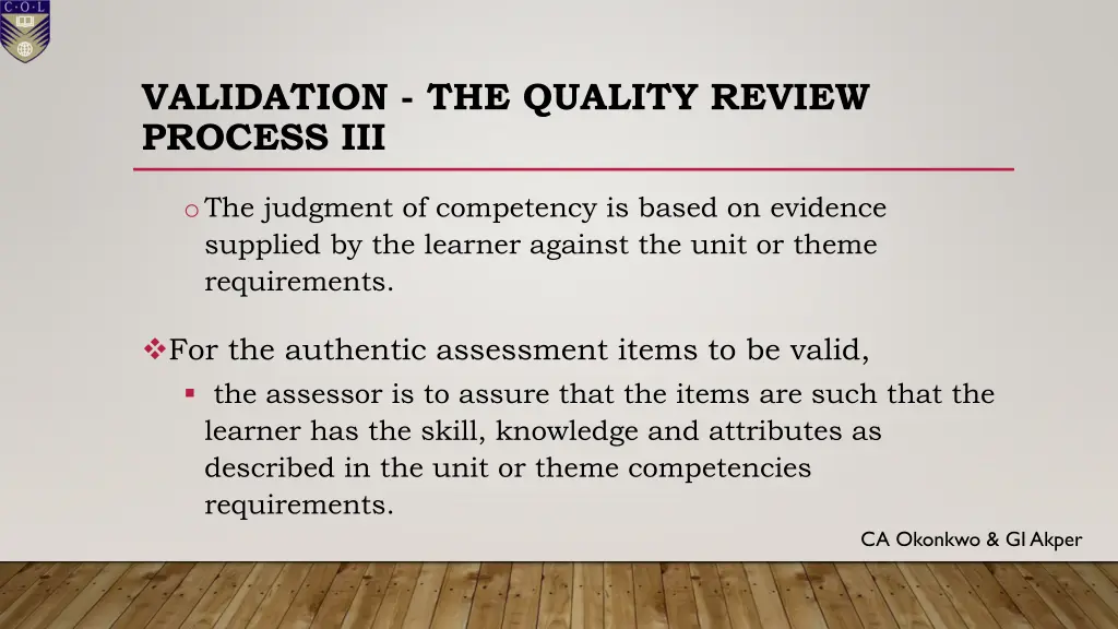 validation the quality review process iii 1