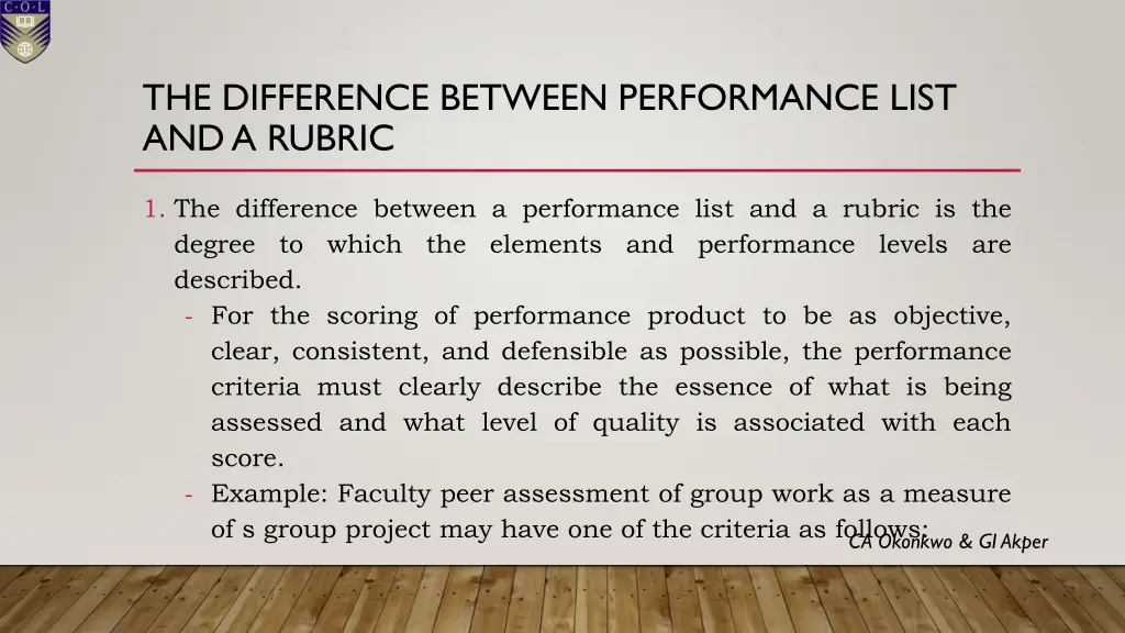 the difference between performance list