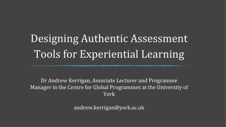 designing authentic assessment tools