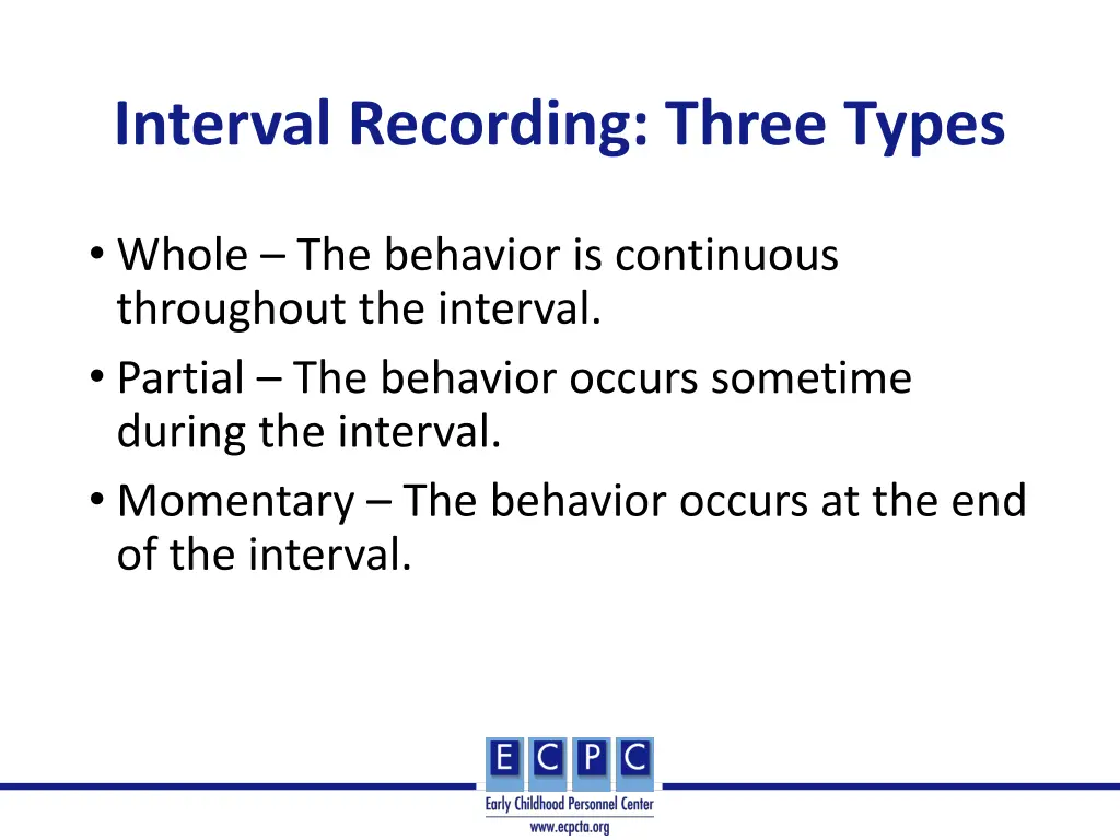 interval recording three types