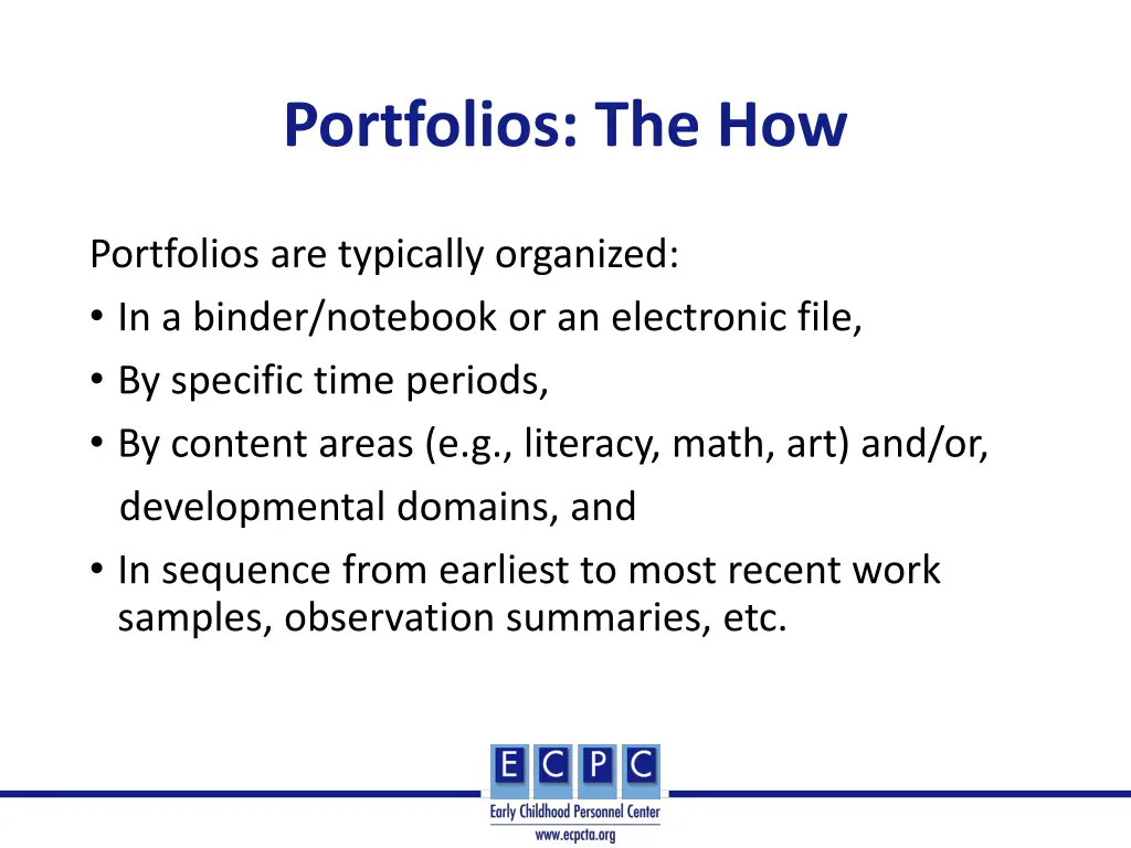 portfolios the how