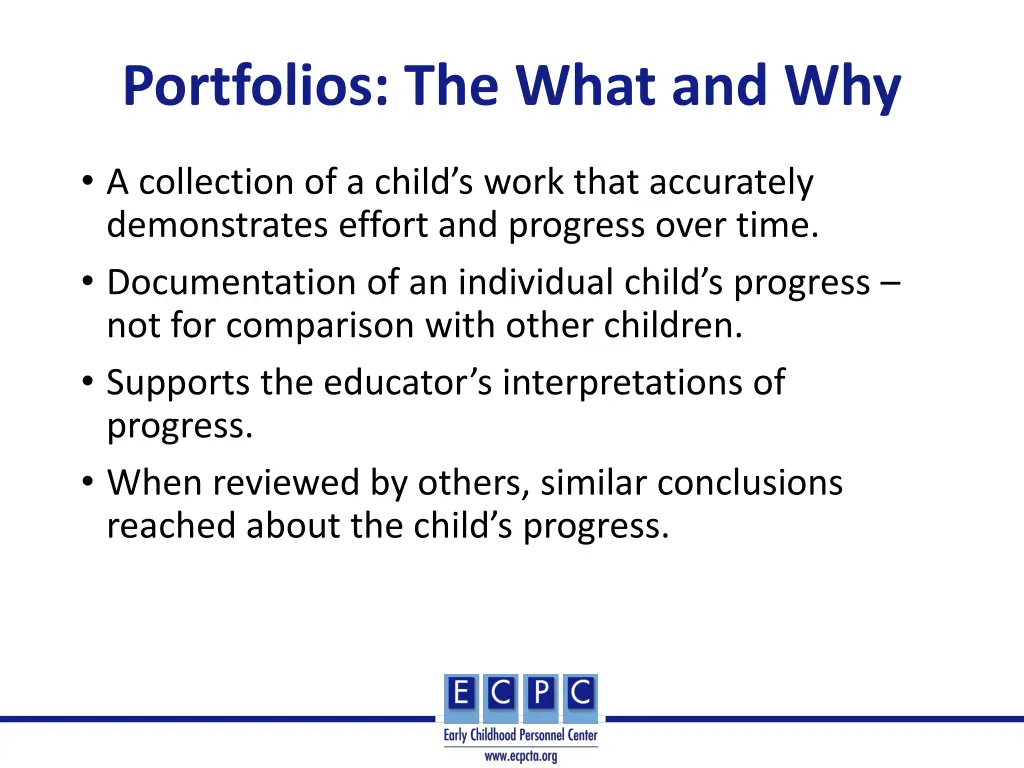 portfolios the what and why