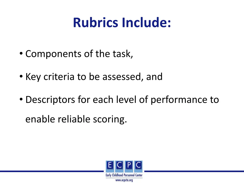 rubrics include